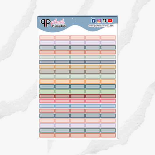 1 Inch Label with White Border Planner Stickers, Rectangular Corners