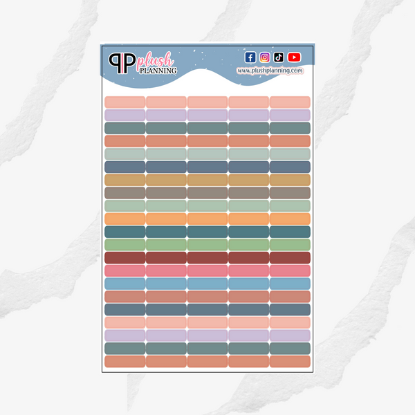 Writable 1 Inch Label Solid Colors Planner Stickers, Rounded Corners, Plush Planning Colors, Removable Stickers