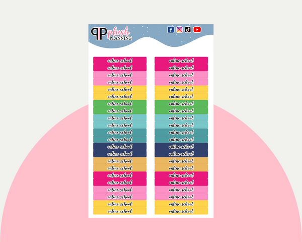 Online School Label Block Planner Stickers - Emily Ley Simplified Colors