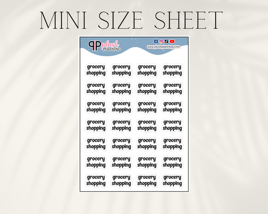 Grocery Shopping Script Tracker Planner Stickers, Script Stickers