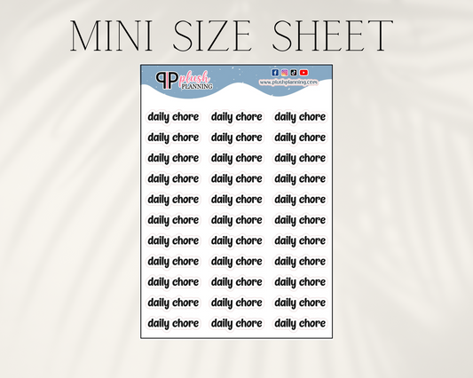Daily Chore Script Tracker Planner Stickers, Script Stickers