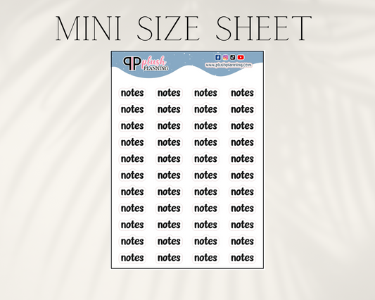 Notes Script Tracker Planner Stickers, Script Stickers