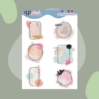 Watercolor Design 4 Abstract Box Kawaii Deco Scrapbooking Planner Stickers