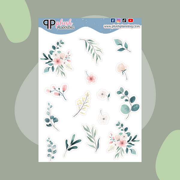 Watercolor Design Floral 1 Planner Stickers Deco Scrapbooking Planner Stickers