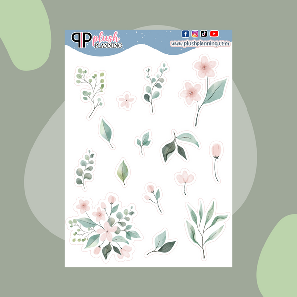 Watercolor Design Floral 2 Planner Stickers Deco Scrapbooking Planner Stickers