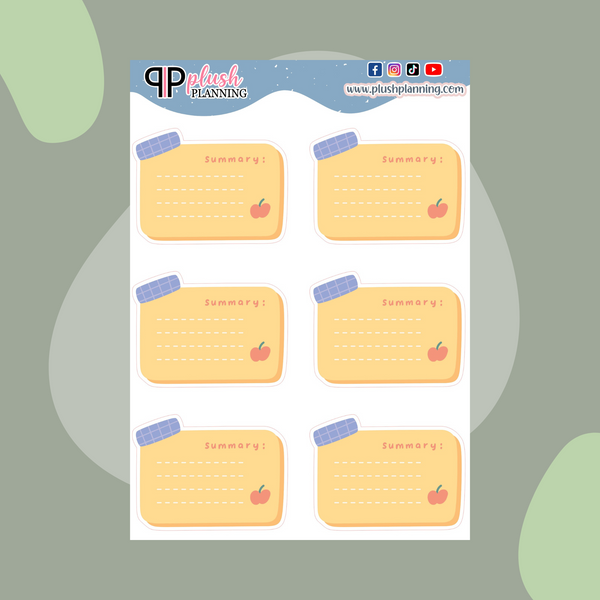 Summary Lined Memo Box Kawaii Deco Scrapbooking Planner Stickers