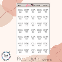 Doctor's Visit Script Planner Stickers, Rae Dunn Inspired