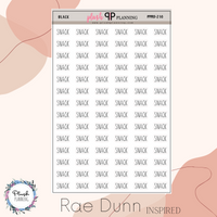 Snack Script Planner Stickers, Rae Dunn Inspired