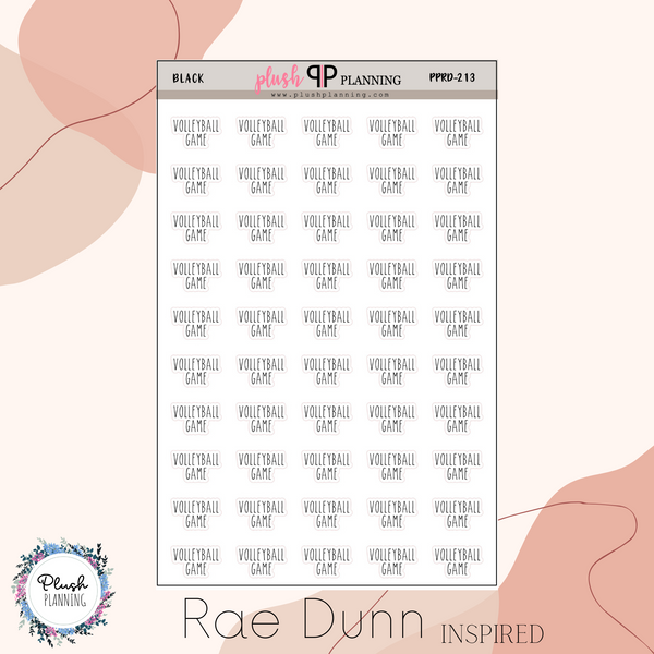 Volleyball Game Script Planner Stickers, Rae Dunn Inspired