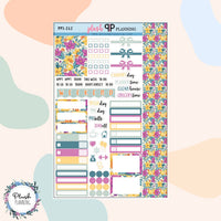 Vibrant Floral Pattern Sampler Planner Stickers, Floral Theme