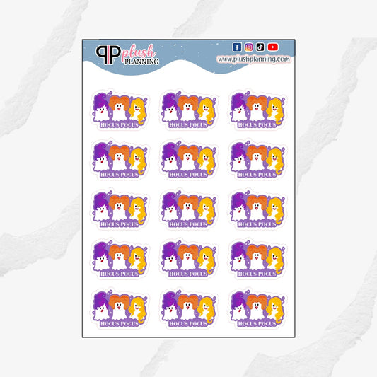 Hocus Pocus Halloween Doodle Planner Stickers