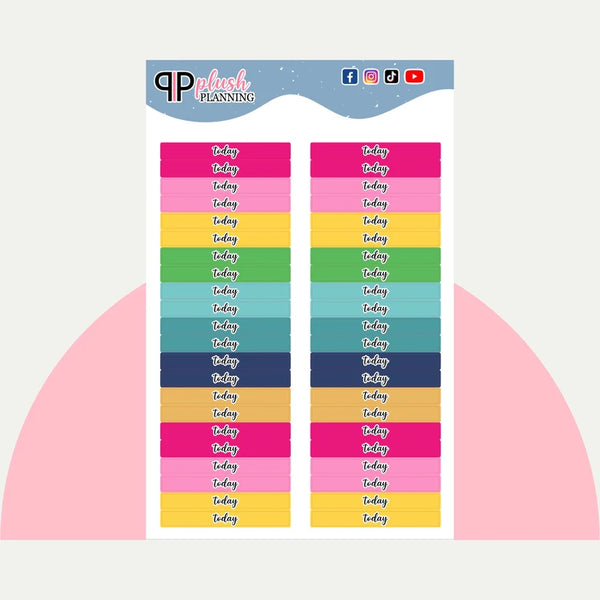 Today Label Block Planner Stickers - Emily Ley Simplified Colors