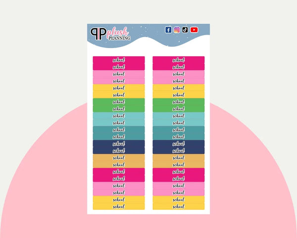 School Label Block Planner Stickers - Emily Ley Simplified Colors