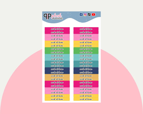 Work At Home Label Block Planner Stickers - Emily Ley Simplified Colors