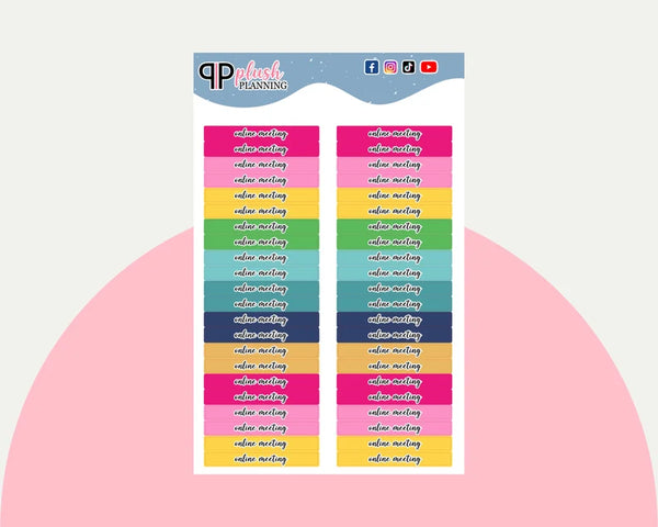 Online Meeting Label Block Planner Stickers - Emily Ley Simplified Colors