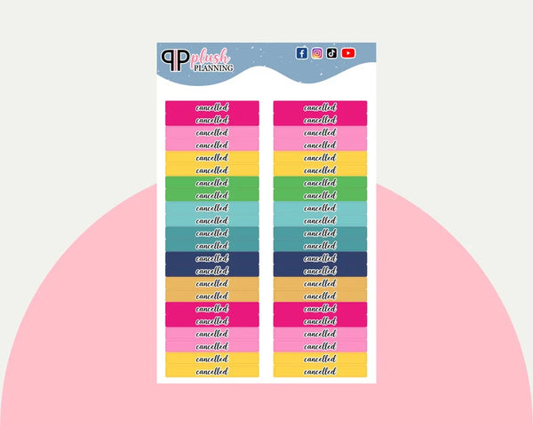 Cancelled Label Block Planner Stickers - Emily Ley Simplified Colors