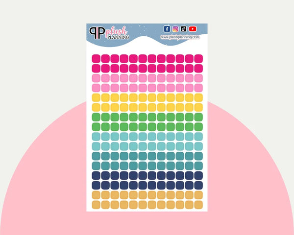 Square Tracker Planner Stickers - Emily Ley Simplified Colors