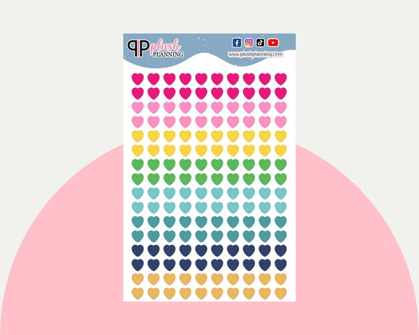 Hearts Tracker Planner Stickers - Emily Ley Simplified Colors