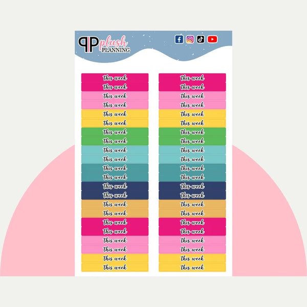 This Week Label Block Planner Stickers - Emily Ley Simplified Colors