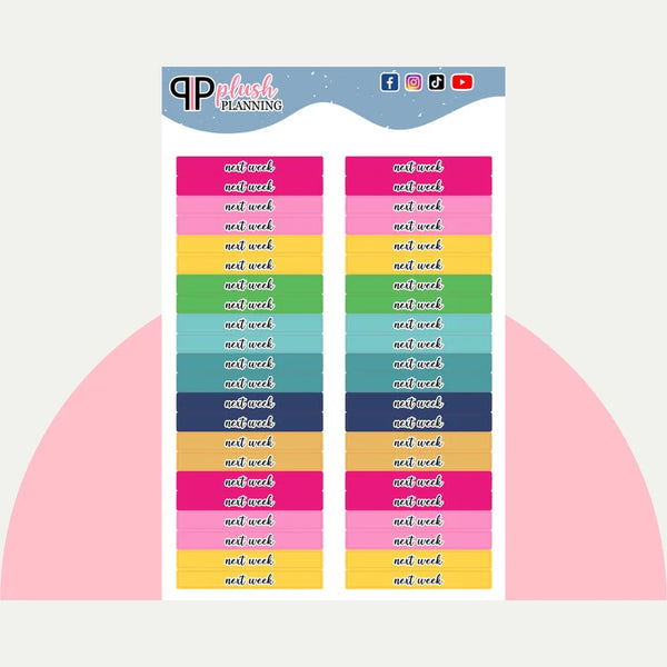 Next Week Label Block Planner Stickers - Emily Ley Simplified Colors