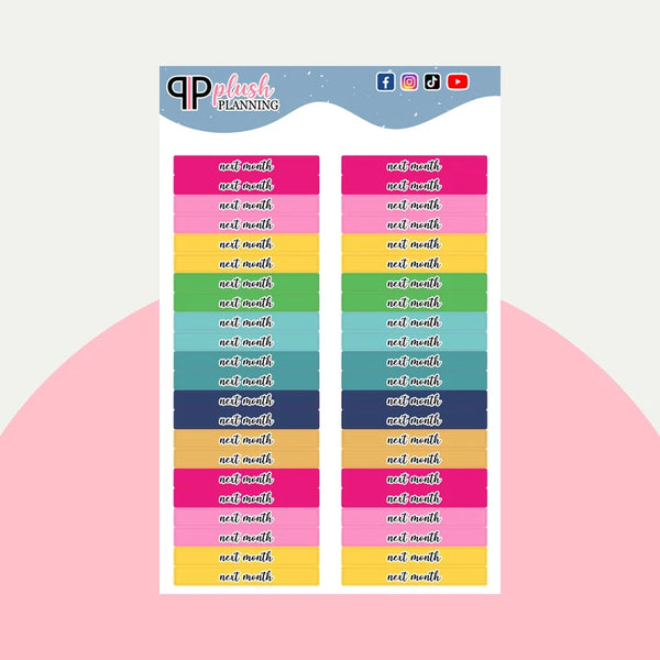 Next Month Label Block Planner Stickers - Emily Ley Simplified Colors