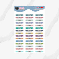 Birthday Watercolor Swatches Planner Stickers, EC Colors