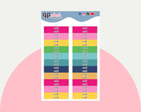 Work Label Block Planner Stickers - Emily Ley Simplified Colors