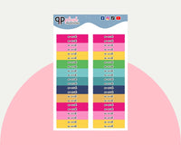 No Work Label Block Planner Stickers - Emily Ley Simplified Colors