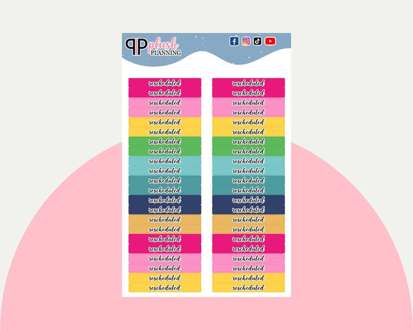 Rescheduled Label Block Planner Stickers - Emily Ley Simplified Colors