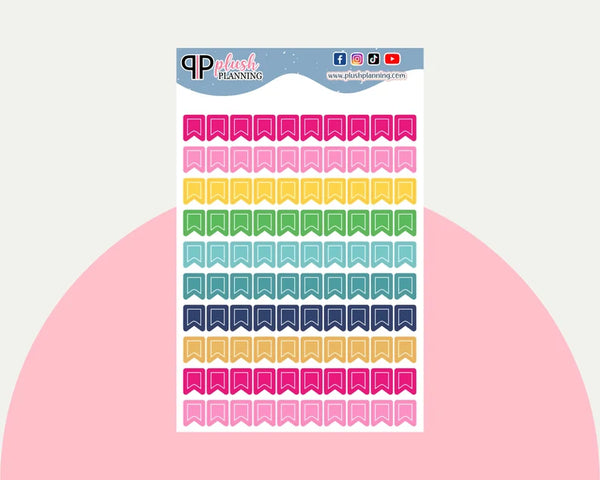 Flags with White Border Tracker Planner Stickers