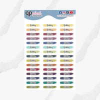 Birthday Watercolor Swatches Planner Stickers, Makselife Colors