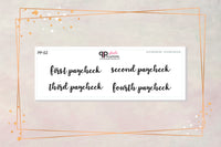 Neutral and Black Stickers Font Colors Budgeting First, Second, Third, Fourth, Paycheck Scripts Planner