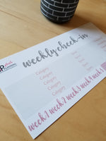 8.5x11 Planner Size Weekly Check-In Budget Stickers with Flags Budget Stickers