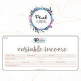 Variable Income Stickers 7x9 or 8.5x11 Deluxe Erin Condren Planner