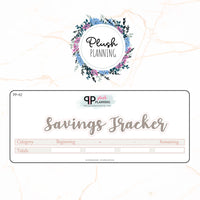 Savings Tracker Stickers 7x9 or 8.5x11 Deluxe Erin Condren Planner Budget Planner