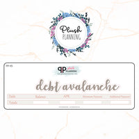 Debt Avalanche Stickers 7x9 or 8.5x11 Deluxe Erin Condren Planner Budget Planner