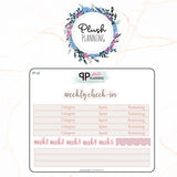 7x9 Planner Size Weekly Check-In Budget Stickers with Washi Stickers