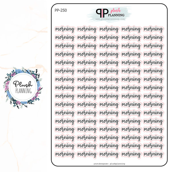 Morning Script Planner Stickers