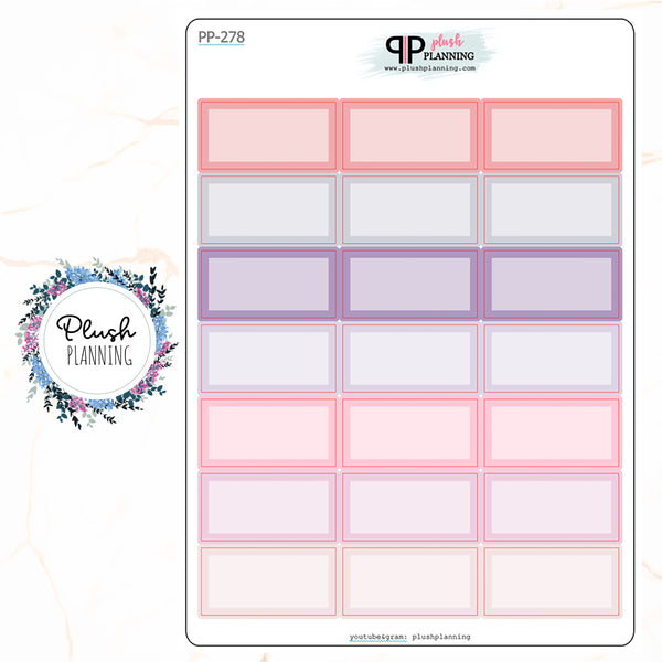 1/3 BOX Planner Stickers - Shaded Center