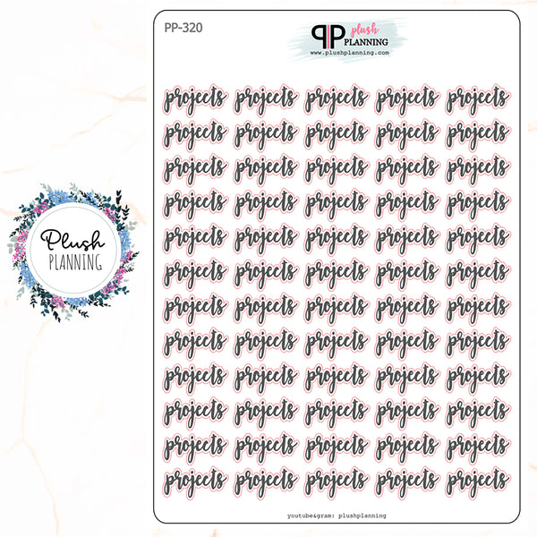 PROJECTS Scripts Planner Stickers, Plush Planning