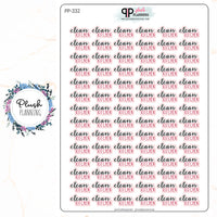 Clean Kitchen Script Planner Stickers, Plush Planning