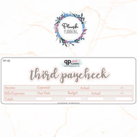 8.5x11 Planner Size Paycheck First Second Third Fourth Budget Stickers