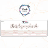 8.5x11 Planner Size Paycheck First Second Third Fourth Budget Stickers