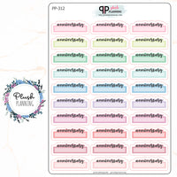 ANNIVERSARY SCRIPT BOX Planner Stickers