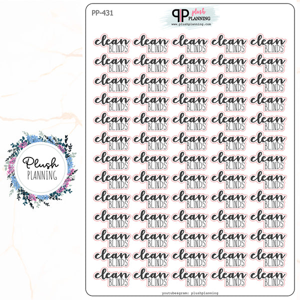 Clean Blinds Script Planner Stickers