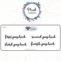 Neutral and Black Stickers Font Colors Budgeting First, Second, Third, Fourth, Paycheck Scripts Planner