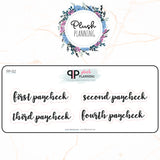 Neutral and Black Stickers Font Colors Budgeting First, Second, Third, Fourth, Paycheck Scripts Planner