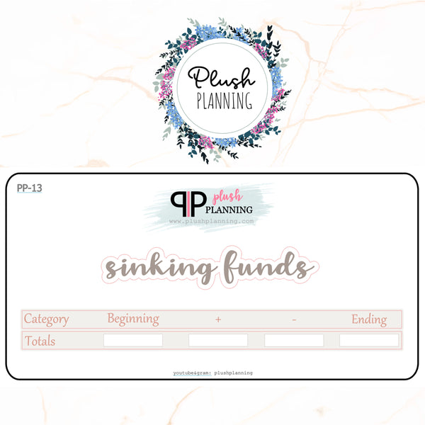 Sinking Funds Stickers 7x9 or 8.5x11 Deluxe Erin Condren Planner Budget Planner