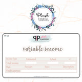 Variable Income Stickers 7x9 or 8.5x11 Deluxe Erin Condren Planner