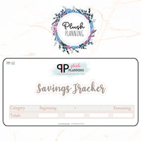 Savings Tracker Stickers 7x9 or 8.5x11 Deluxe Erin Condren Planner Budget Planner